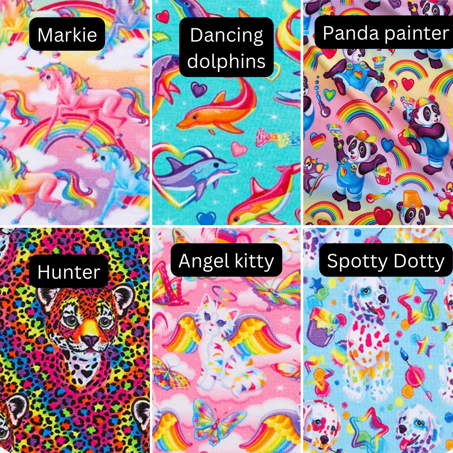 Bows: Posh Peanut fabric Lisa Frank