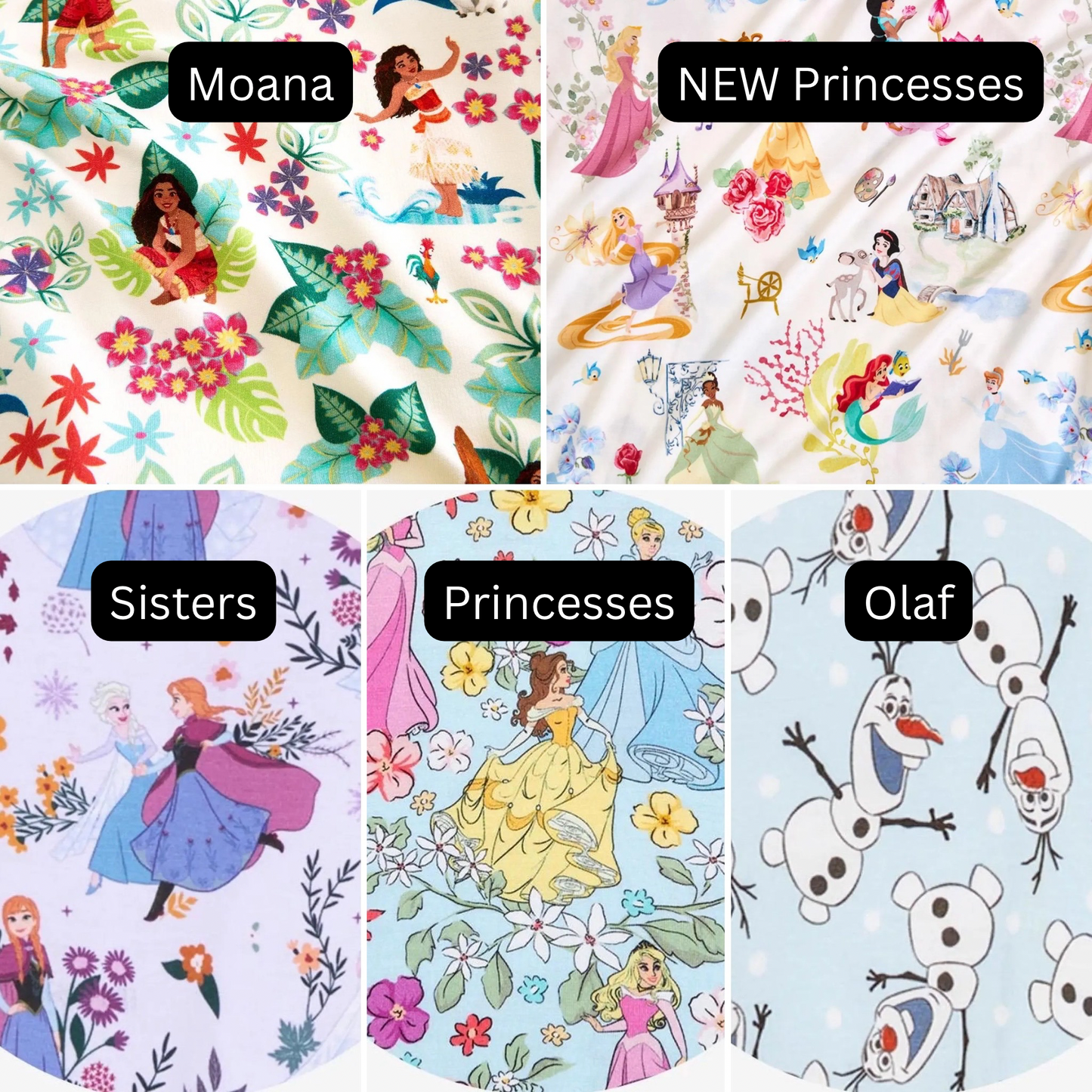 Bows: Posh Peanut fabric Princesses & Clubhouse Friends