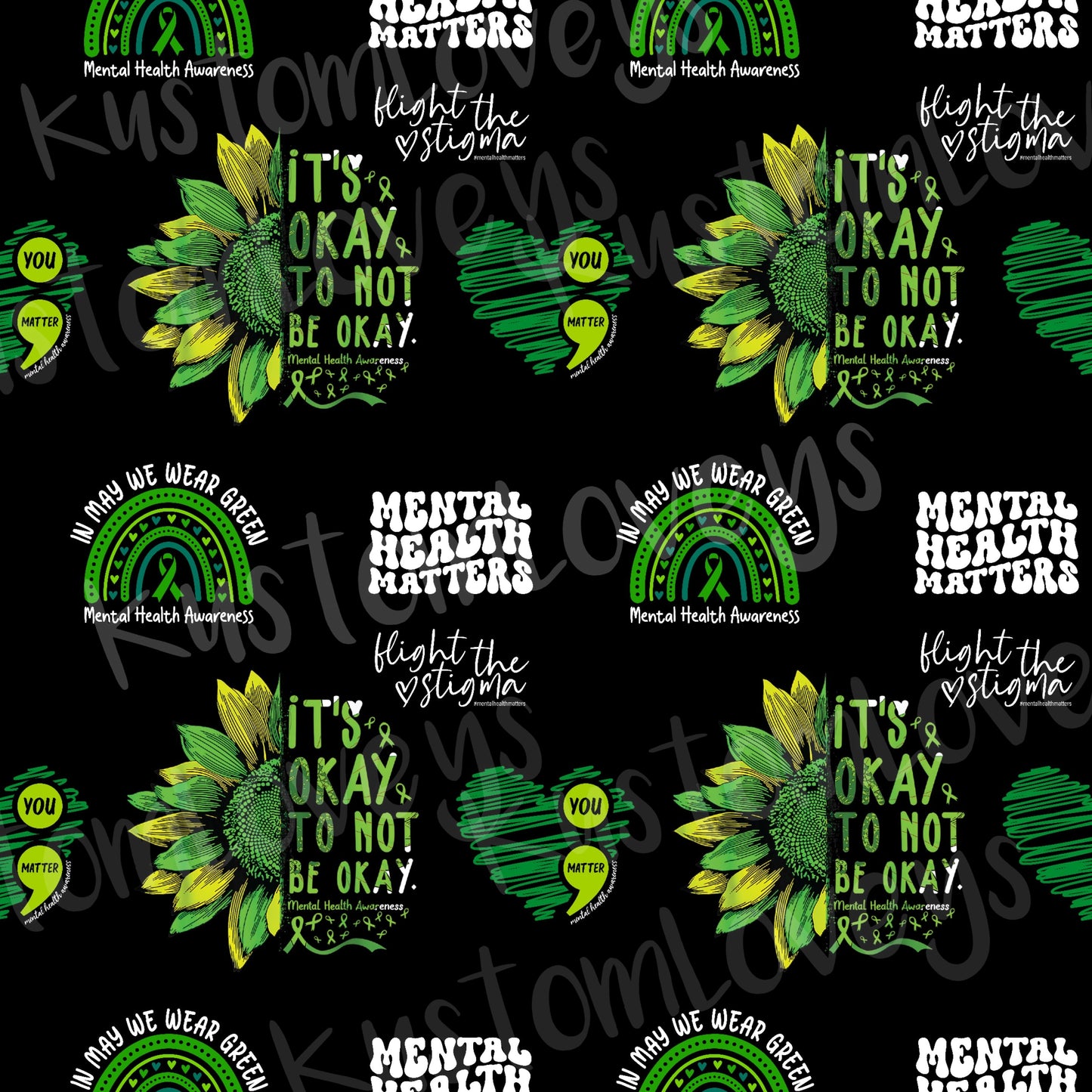 Mental Health Awareness: Crinkle Teether (black background)