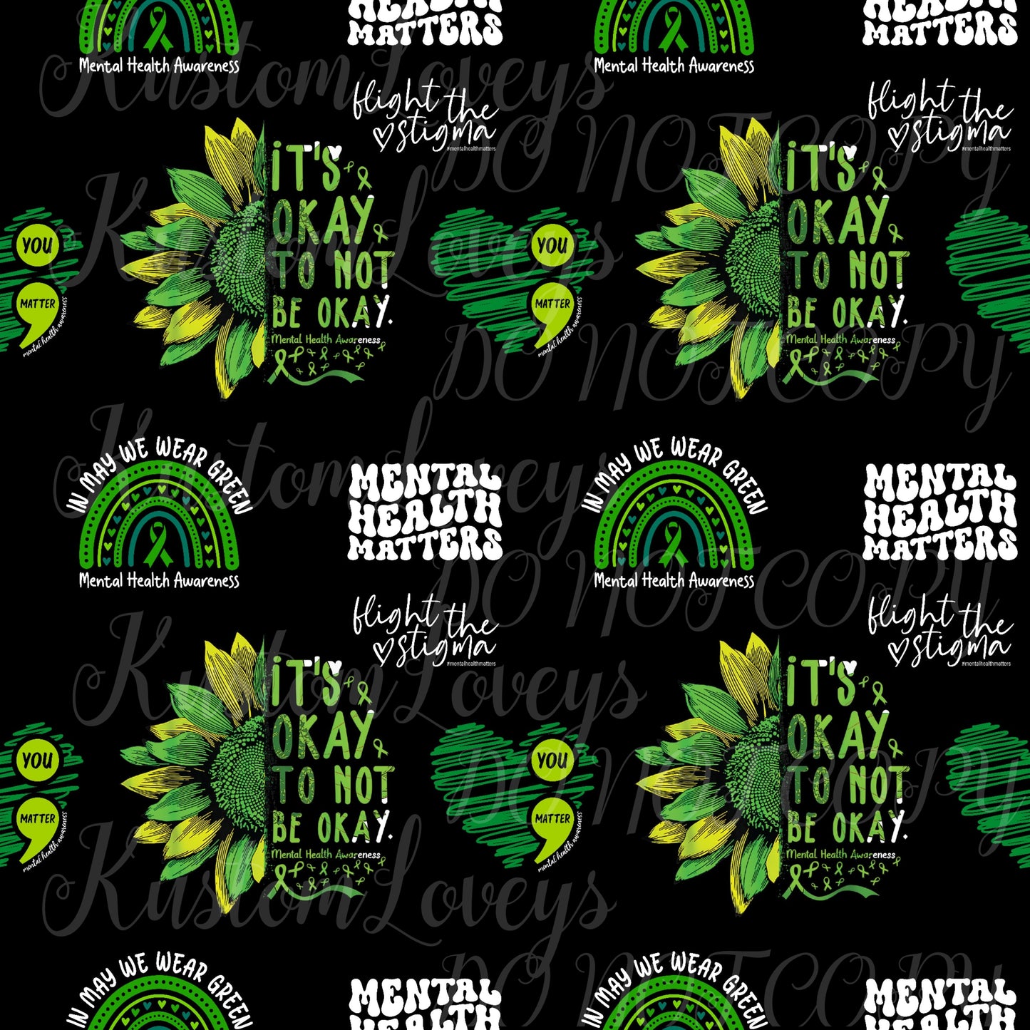 Mental Health Awareness: Leggings (Black background)