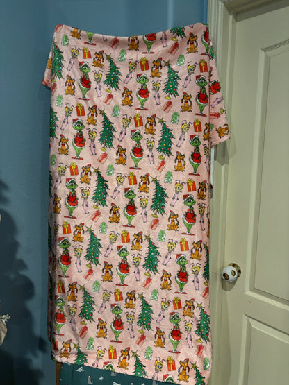 RTS Large Minky Blanket Christmas Grump