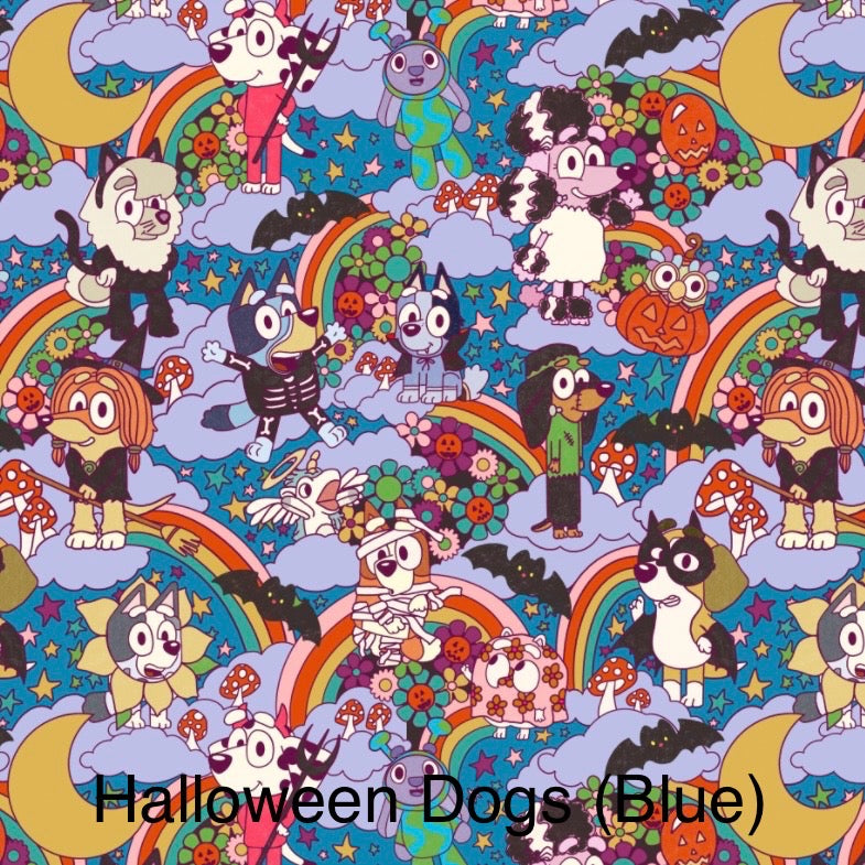 NEW Boxy Dress - Halloween Dogs (Blue)