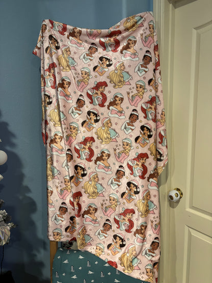 RTS Large Minky Blanket Christmas Princesses