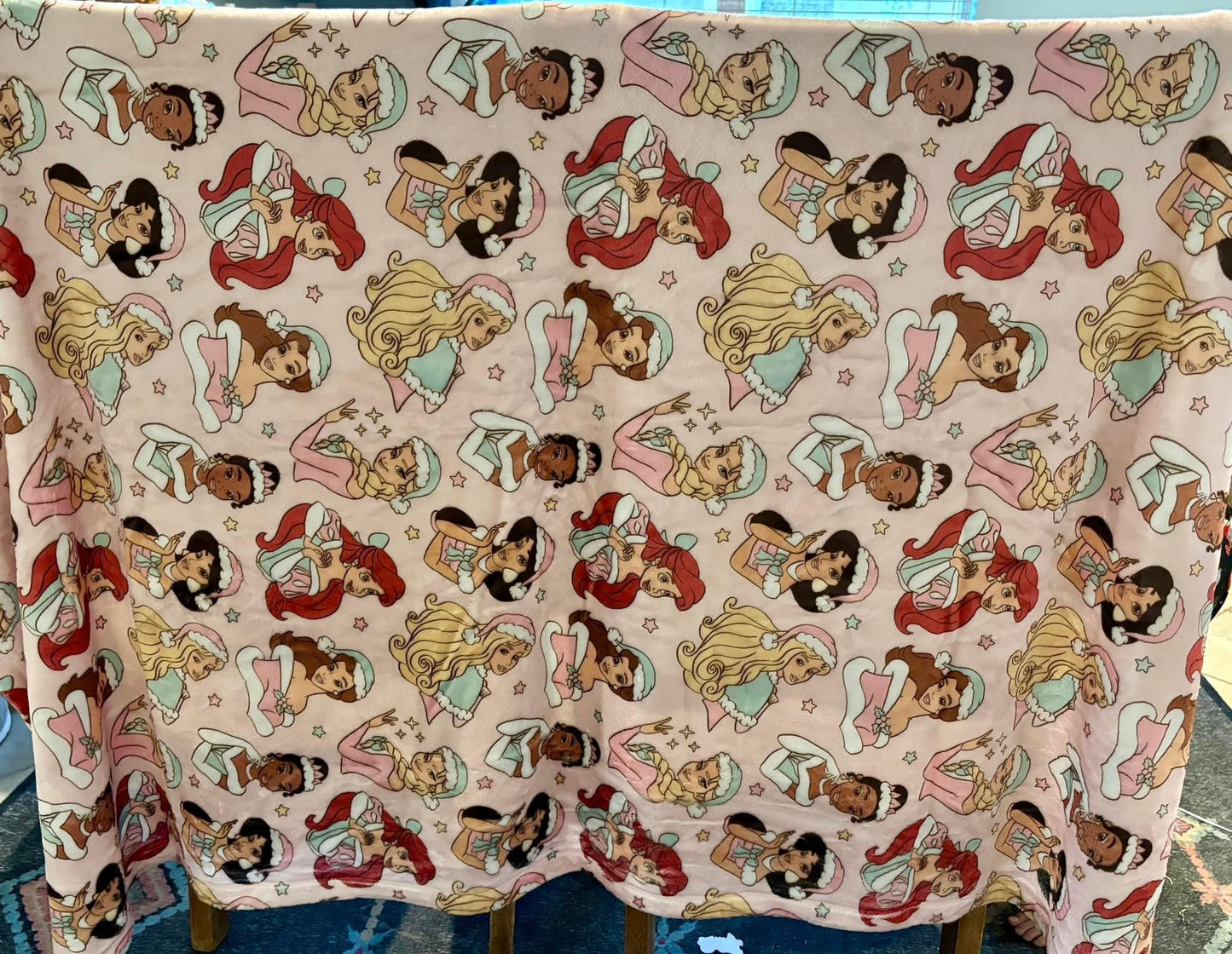 In-Stock Large Minky Blanket Christmas Princesses