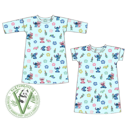 Ohana Means Family (light blue) Boxy Dress