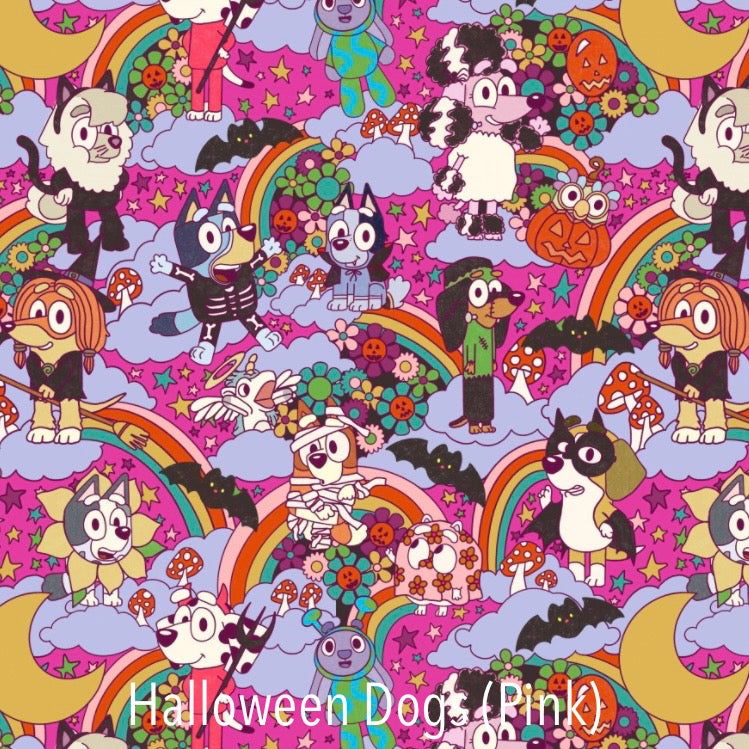 Halloween Dogs (Pink) Biker Shorts