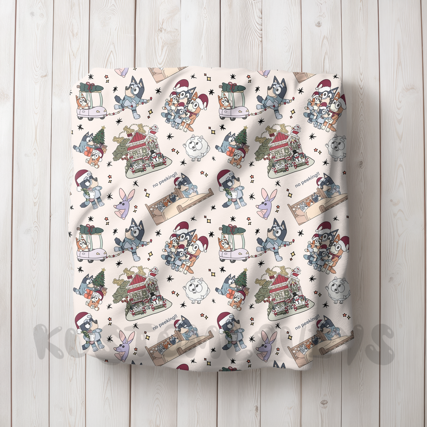 Christmas Blue Dog Minky Blankets PREORDER