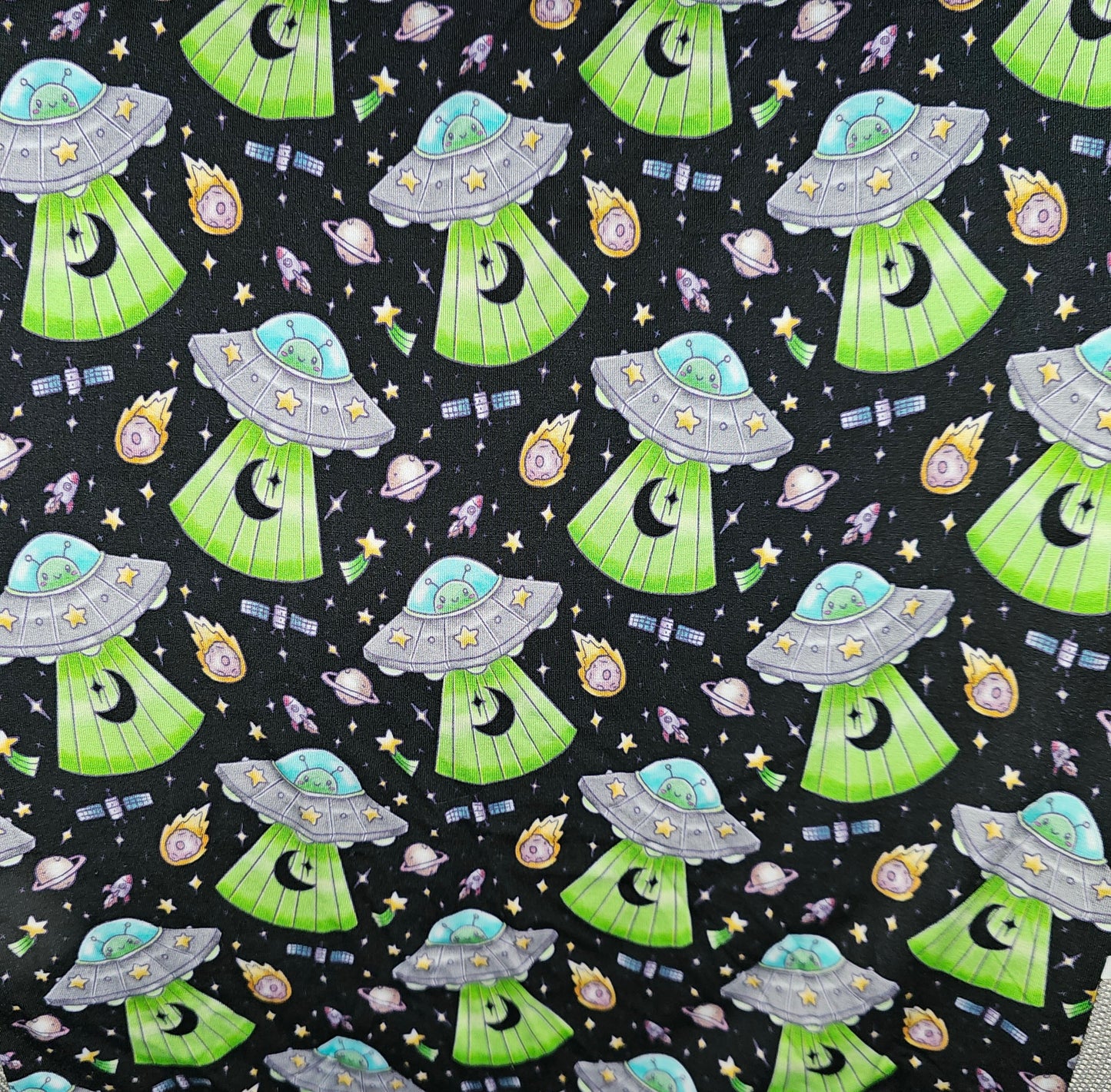 UFO on black Crinkle Teether