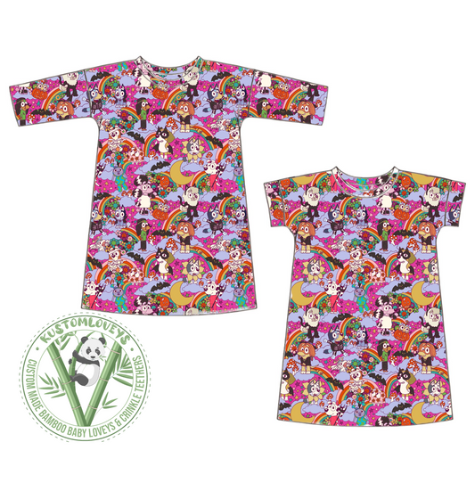 NEW Boxy Dress - Halloween Dogs (Pink)