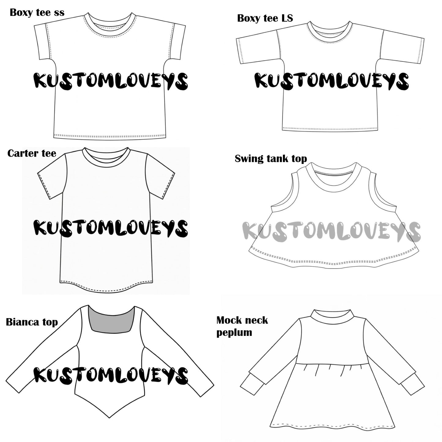 Kids Cartoons knit fabric - clothes (multiple options)