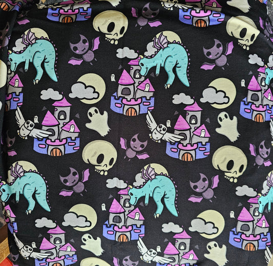 Skull Dragon Biker Shorts (Bamboo French Terry)