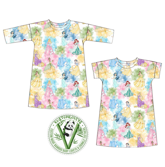 NEW Boxy Dress- Watercolor Princesses VIP