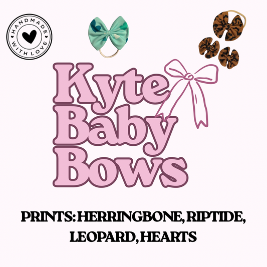 Bows: Kyte Baby (Prints- Herringbone, Riptide, Leopard, Hearts)