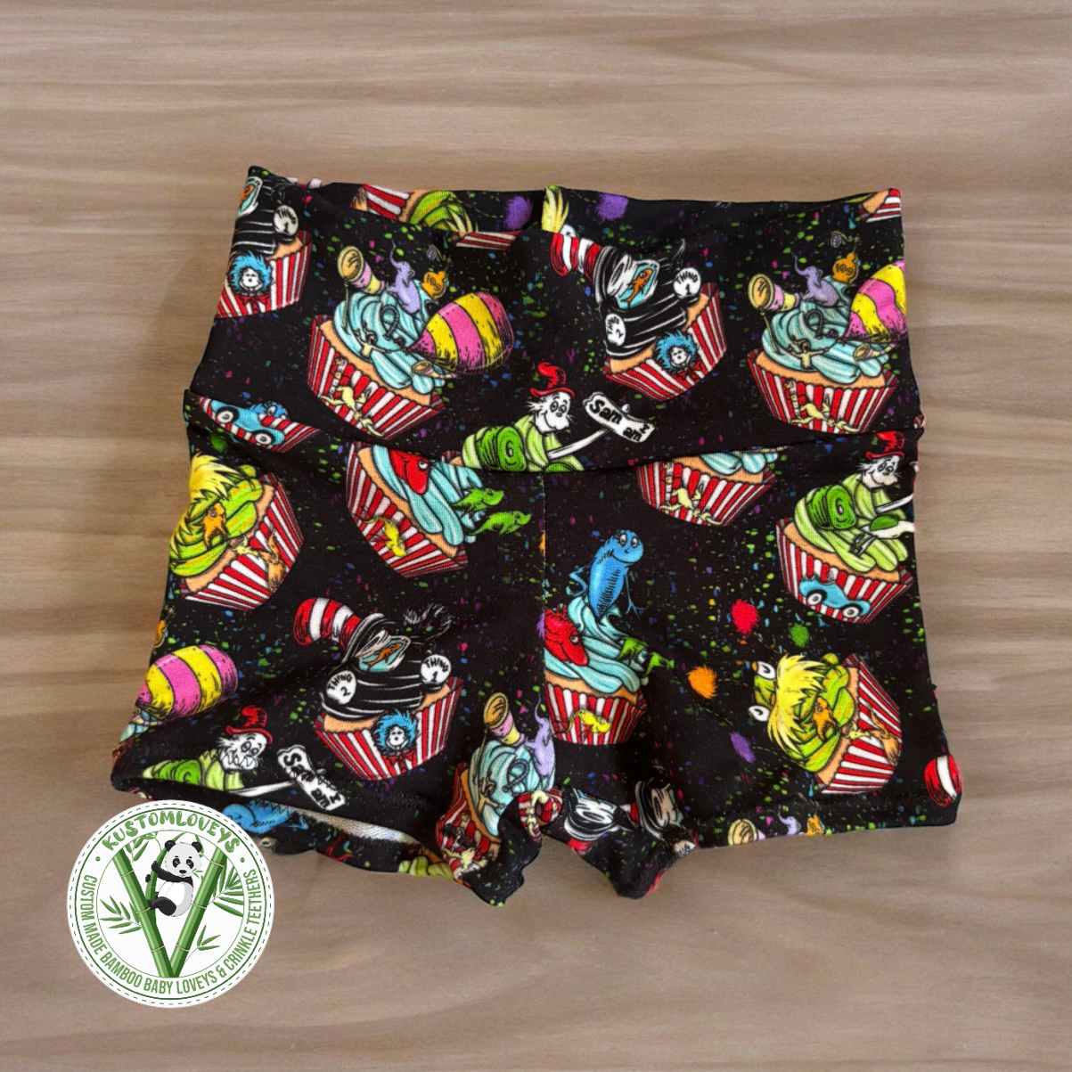 Dr Suess Cupcakes Biker Shorts