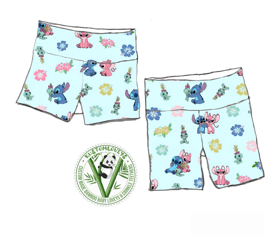 Ohana Means Family (on light blue) Biker Shorts VIP