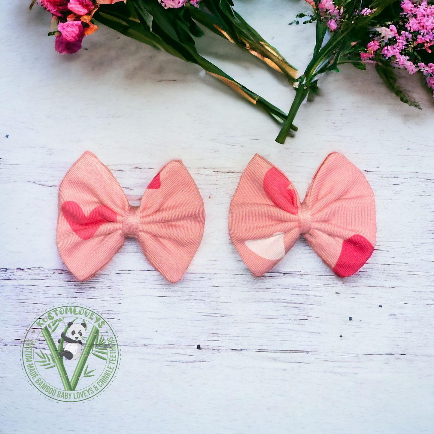 RTS Crepe Heart Piggy Bows