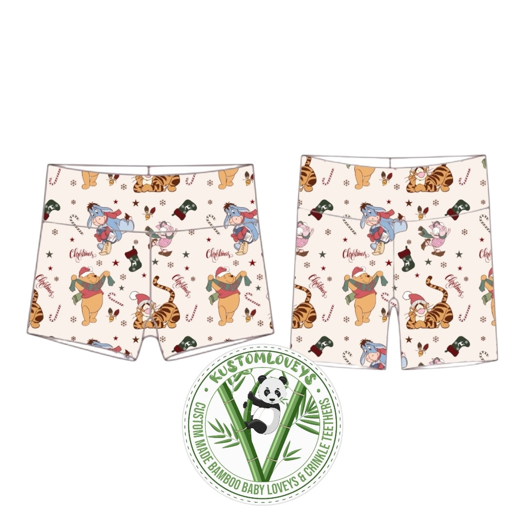 Christmas Bear Biker Shorts