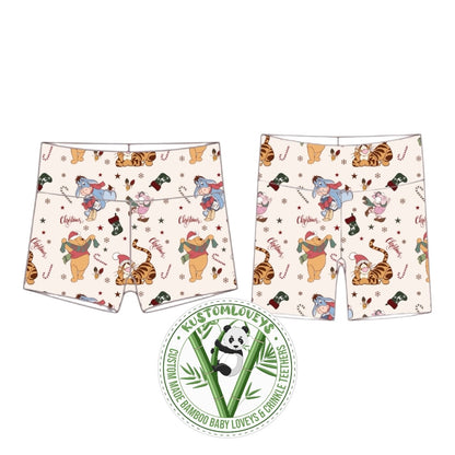 Christmas Bear Biker Shorts
