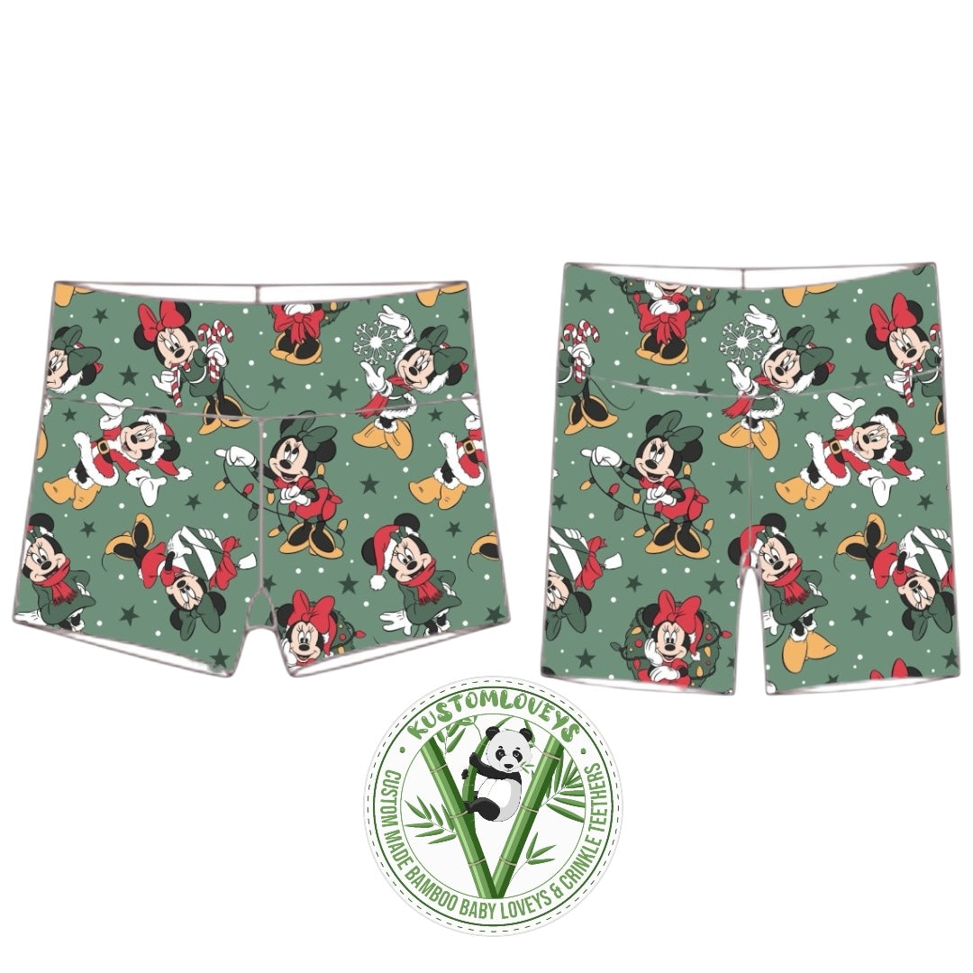 Christmas Miss Mouse Biker Shorts