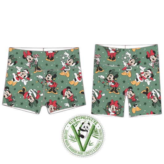 Christmas Miss Mouse Biker Shorts