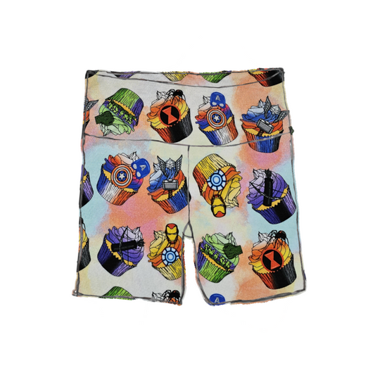 Superhero Cupcakes Biker Shorts